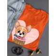 thumbnail image 3 of Cute Corgi In A Basket T-Shirt Women -Image by Shutterstock, Female Medium, 3 of 4