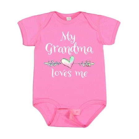 

Inktastic My Grandma Loves Me- Heart Grandchild Gift Baby Boy or Baby Girl Bodysuit