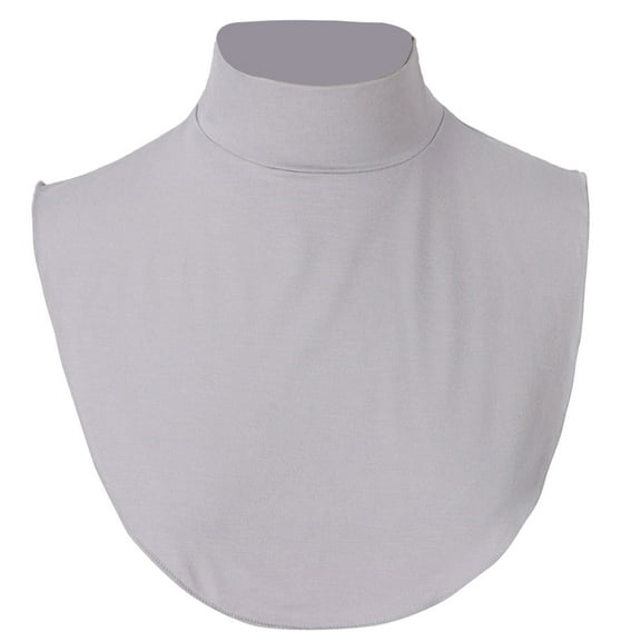 Doomiva Womens Mock Neck Detachable Collar Half Tops Winter Turtleneck Removable Half Shirt Undershirt Tops Neck Warmer Accessories Gray One Size