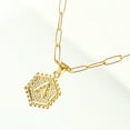 thumbnail image 5 of Personalized Hexagon Initial Necklace for Women Gold Plated Letter Jewelry Gift, 5 of 8