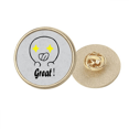 thumbnail image 1 of Great Star Cute Chat Face Cartoon Round Metal Golden Pin Brooch Clip, 1 of 3