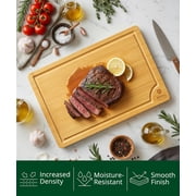 Royal Craft Wood Extra Large Bamboo Cutting Board – Wooden Butcher Block Chopping Board with Side Handles, Cutting Board for Kitchen Meal Prep (XL, 18 x 12)