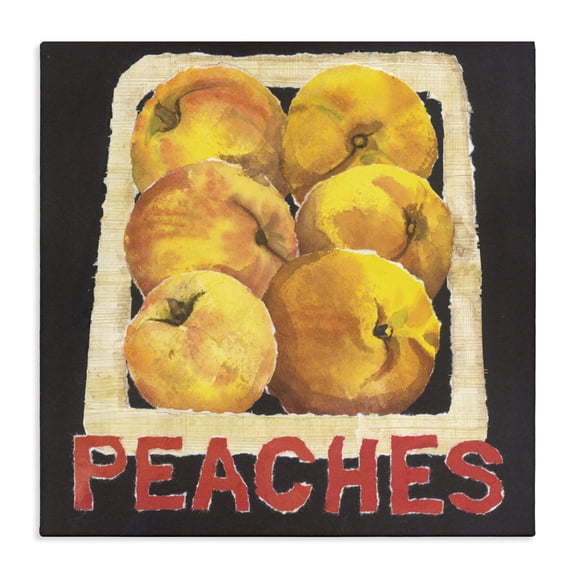 Stupell Industries Farmhouse Collaged Garden Peaches Canvas Art, 17 x 17, by Nancy Overton
