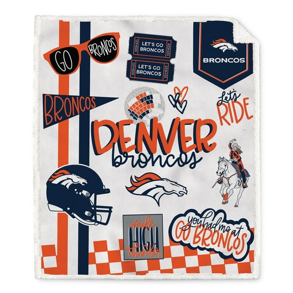 Pegasus Denver Broncos 60" x 70" Loco Fan Ultra Cozy Sherpa Blanket