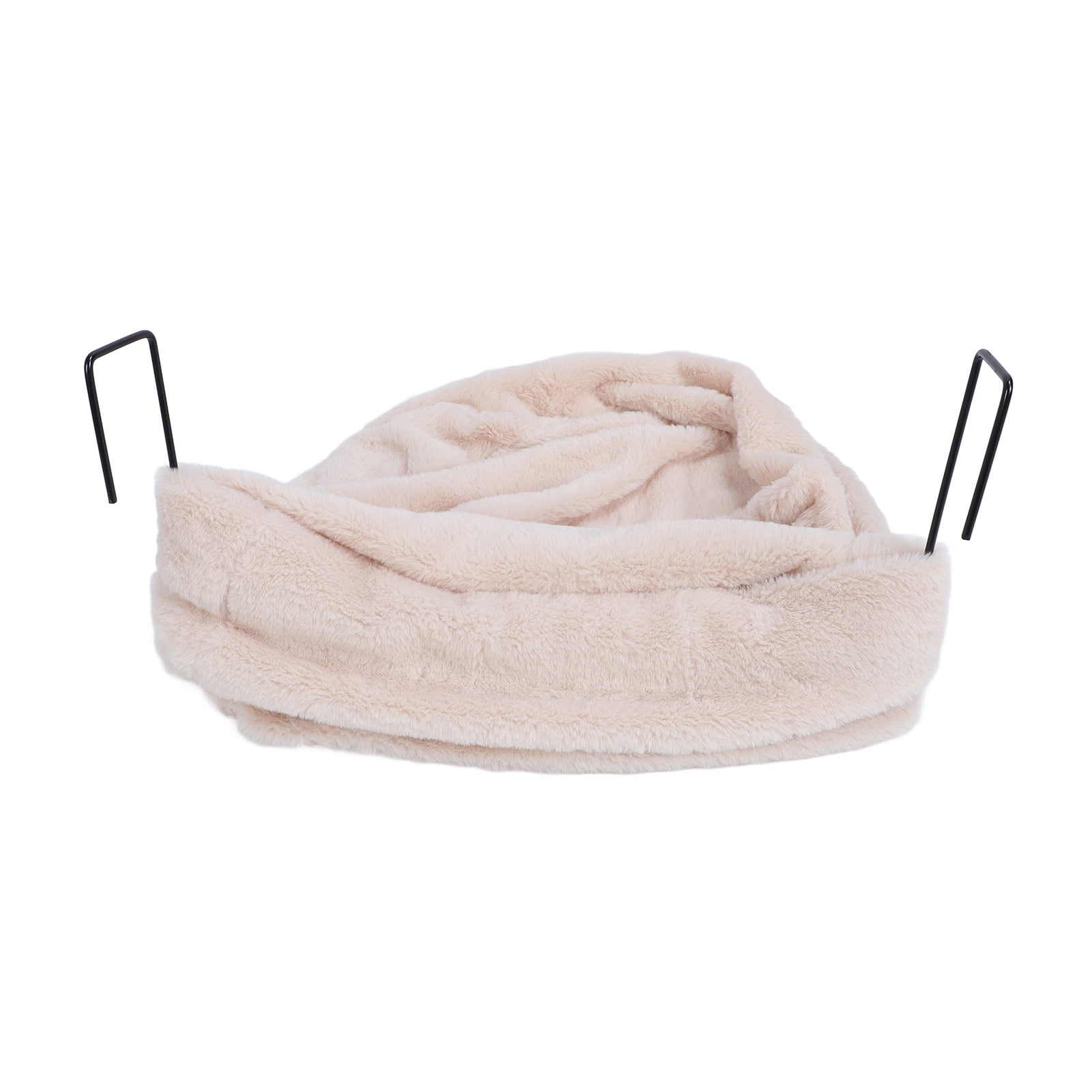 Yajisi Premium Cat Hammock Bed with Metal Curved Stand, Semicircle Plush Space Saving Sleeping Perch for Indoor Cats, 18.11 in / 46 cm Length, Enhanced Comfort Pet Furniture, Beige