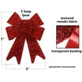 thumbnail image 2 of Iconikal Luxury No-Mess Glitter Bows 5x7-inches, 12 Pack, Red, 2 of 3