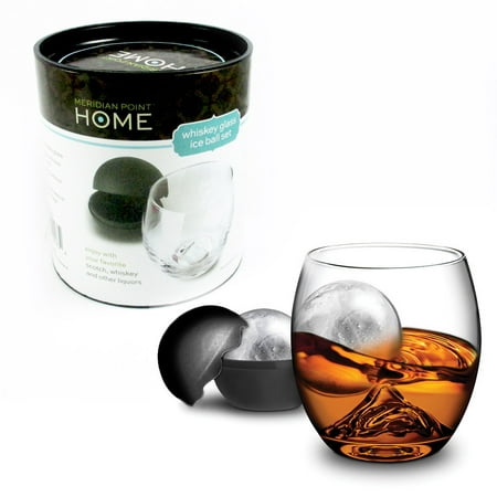 2 Pc Whiskey Glasses Set Silicone Ice Ball Mold Maker 2.5
