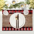 thumbnail image 2 of Merry Christmas Placemats Set of 4, Winter Snowflake Xmas Truck Table Mats, 12 x 18in Washable Heat Resistant Red Black Buffalo Plaid Place Mats Decorations for Kitchen Dining Table Party, 2 of 6