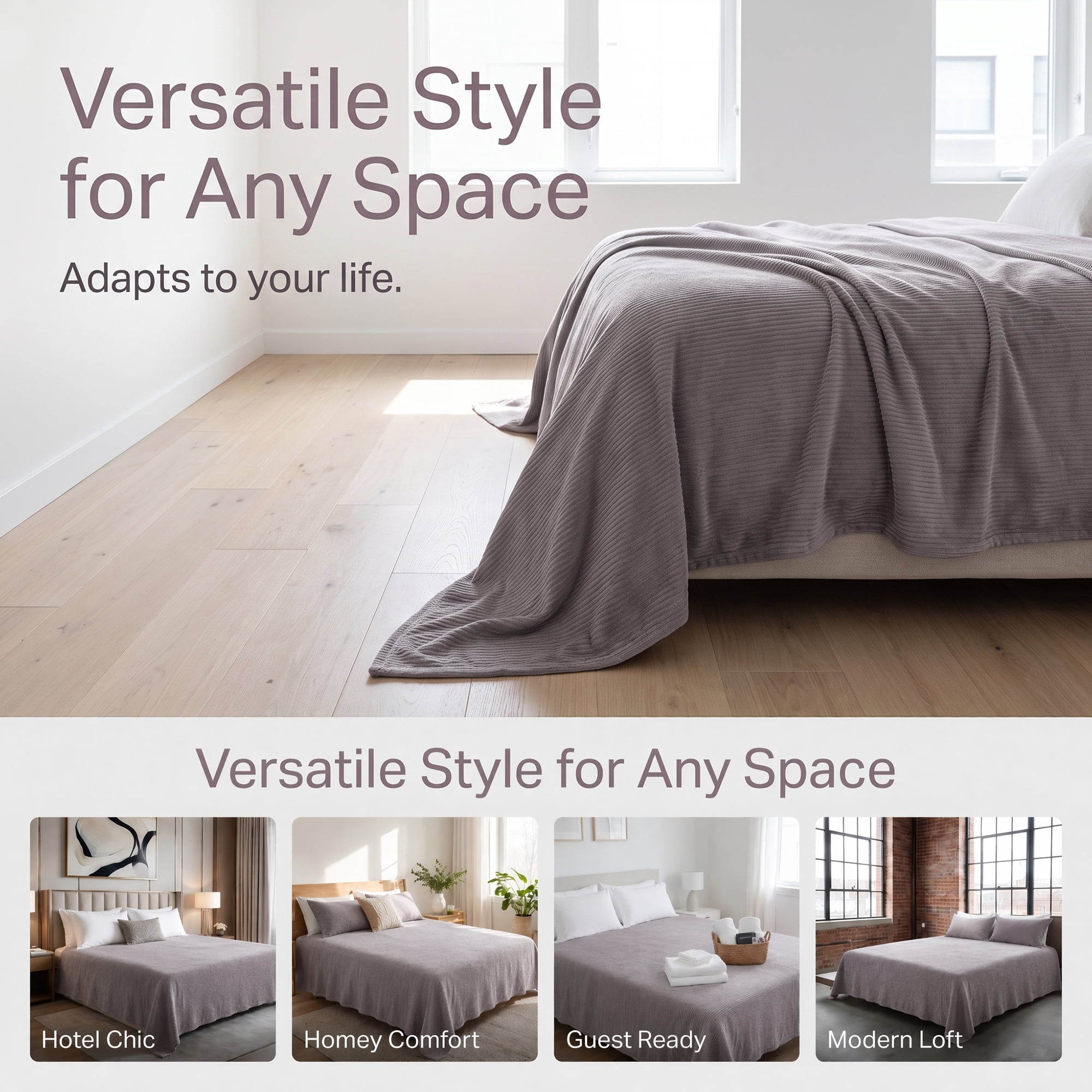 Unique Bargains Polyester Bed Sheet Soft Flat Sheet Wrinkle Bedding Smoky Gray 91"x96"