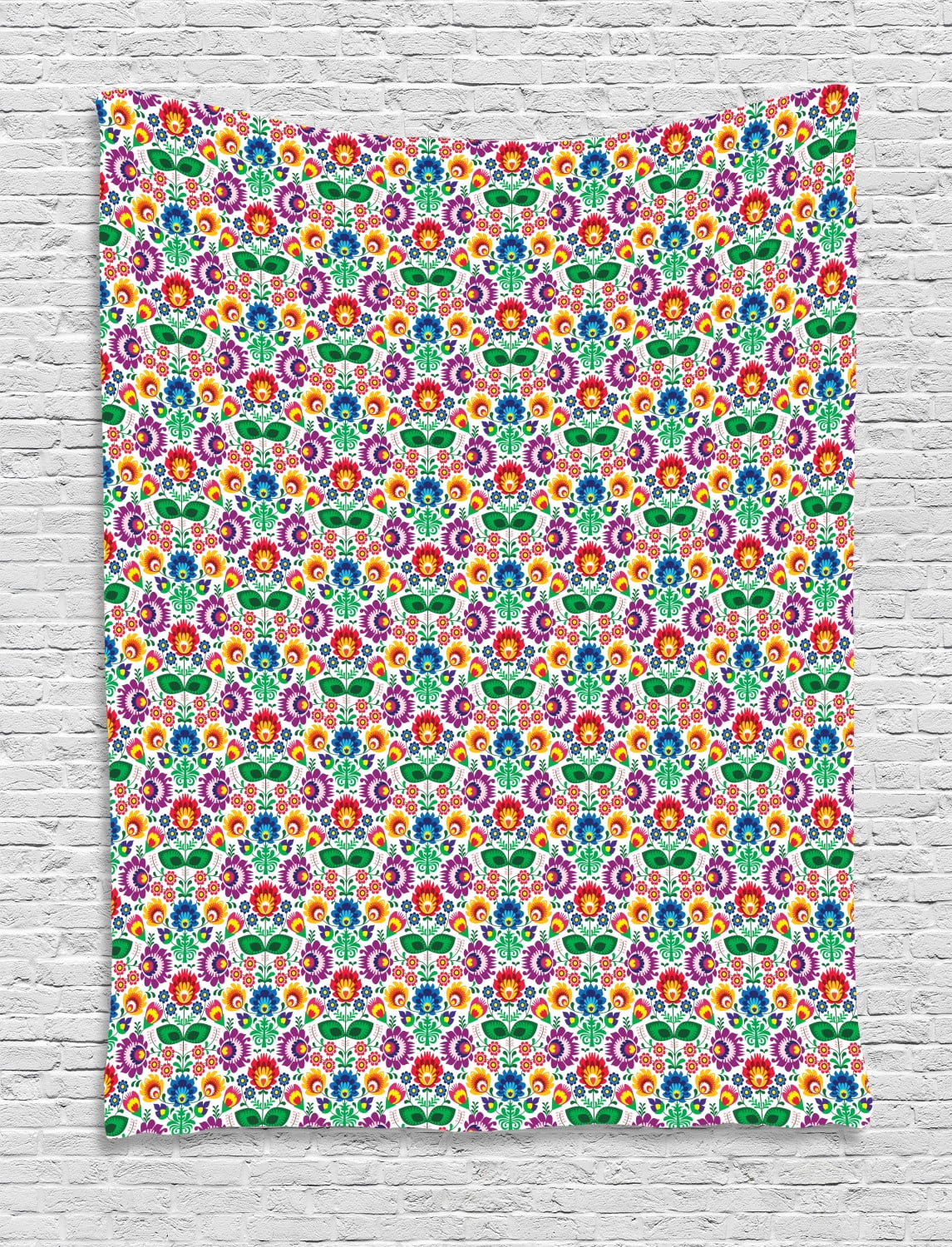 Traditional Tapestry Polish Pattern With Ethnic Floral Motifs And Folkloric Elements Native Cultural Wall Hanging For Bedroom Living Room Dorm Decor 40w X 60l Inches Multicolor By Ambesonne Walmart Com Walmart Com