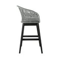 thumbnail image 3 of Tutti Frutti Indoor Outdoor Bar Height Bar Stool in Black Brushed Eucalyptus Wood with Gray Rope, 3 of 10