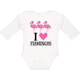 thumbnail image 3 of Inktastic I Love Flamingos Pink Bird Girls Long Sleeve Baby Bodysuit, 3 of 5