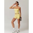 thumbnail image 6 of IBTOM CASTLE 2 Pieces Workout Sets for Women, Cross Back Tank Top Matching High Waist Biker Shorts, Gym Yoga Pilates Outfits S Yellow, 6 of 7