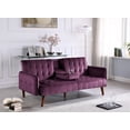 thumbnail image 2 of US Pride Furniture Cherrie 72'' Velvet Round Arm Sleeper in Purple, 2 of 4