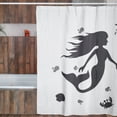thumbnail image 1 of Cortina de Baño Impermeable Antihongos Juana Gallo con Diseño de Silueta Sirena para Baño, 1 of 7