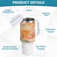 thumbnail image 4 of 40 Oz Car Handle Water Bottle Water Cup Water Bottle Water Jug Coffee Cup Travel Water Bottle Orange Chrysanthemums, 4 of 8