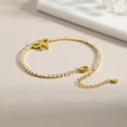 thumbnail image 2 of VNOX Stainless Steel Gold Bow Tennis Bracelet, Sparkling Adjustable Bracelet for Birthday Gift, 2 of 7