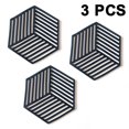 thumbnail image 1 of Posavasos de fieltro suave de 3 piezas, posavasos absorbentes hexagonales, almohadilla de aislamiento térmico de silicona resistente a altas temperaturas, posavasos de té de color sólido, 1 of 8