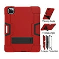 thumbnail image 5 of iPad Pro 12.9 2020 Case with Soft PET Screen Protector, Dteck Full Body Protective Case for 12.9" iPad Pro 4th Generation, Hybrid Rugged Shockproof Case with Kick Stand, Red+Black, 5 of 7