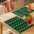 thumbnail image 4 of St. Patrick's Day Placemats Set of 4 Spring Green Lucky Clovers Shamrock Place Mats Indoor Wipeable Table Mats Washable Cloth Dining Table Placemats for Kitchen Holiday Party Home Decor 13x19 Inch, 4 of 9