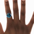 thumbnail image 4 of PhooArto Abstract Blue Peacock Background Stainless Steel Rings for Women, Open Adjustable Ring Promise Ring Jewelry Gifts, 4 of 5