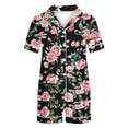 thumbnail image 3 of Simua Button Dowm Pajamas for Women, Women's Fashionable Print Short Sleeved Lapel Shirts with Shorts Summer Soft Home Wear Set, Size S-XXL, 3 of 6