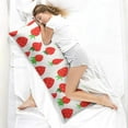 thumbnail image 4 of Strawberry Body Pillow Cover - Soft & Breathable, Hidden Zipper, 20"x54", Kawaii Strawberry & Floral Print - Perfect Gift for Strawberry Lovers, Side Sleepers, Pregnancy Support & Sweet Home Decor, 4 of 7