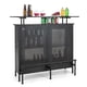 thumbnail image 1 of Mueble de Bar Costway Armario de Metal Negro 4 Niveles con 2 Estantes para Vino y 6 Soportes para Copas, 1 of 9