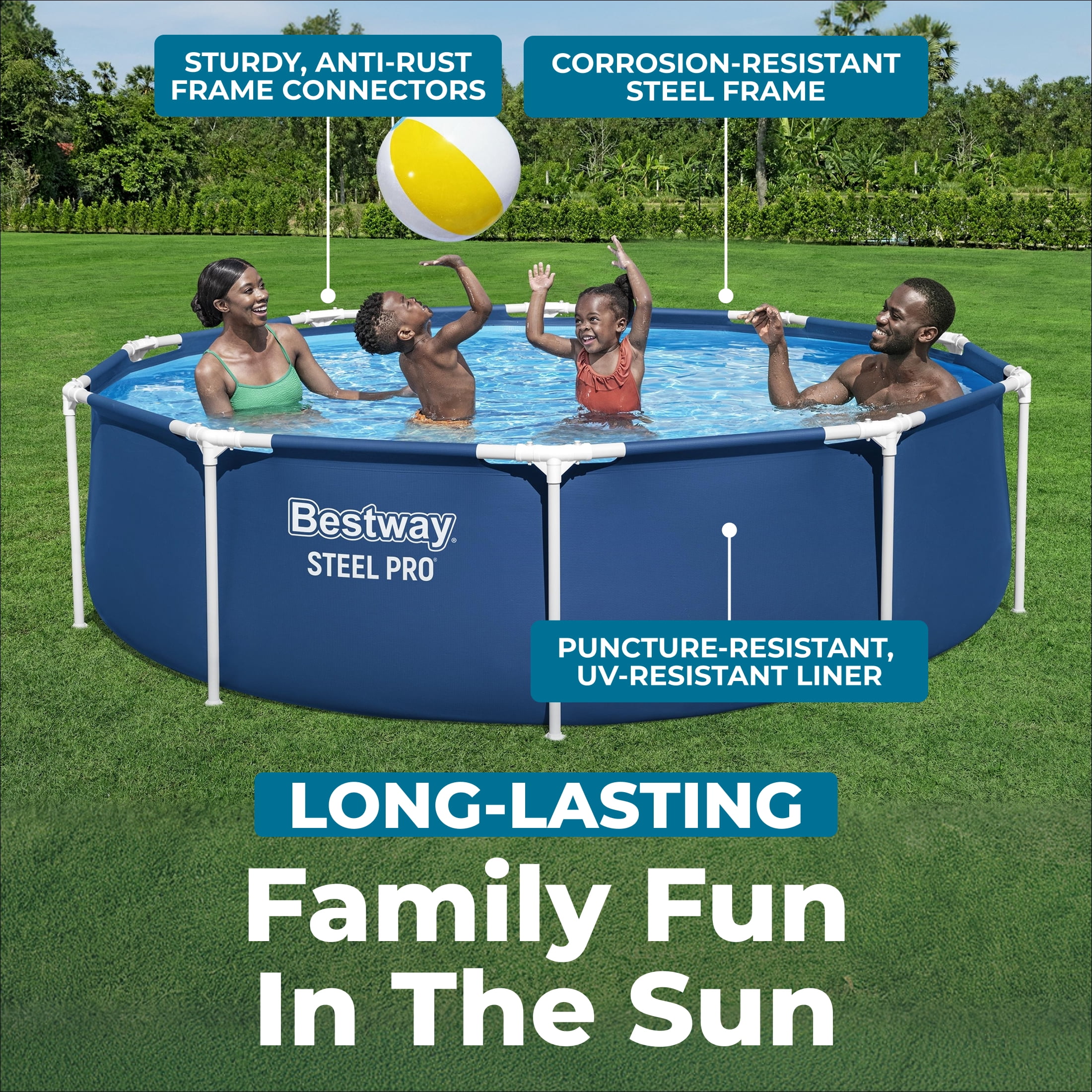 Bestway Steel Pro 10' x 30" Above Ground Swimming Pool Set with Filter Pump