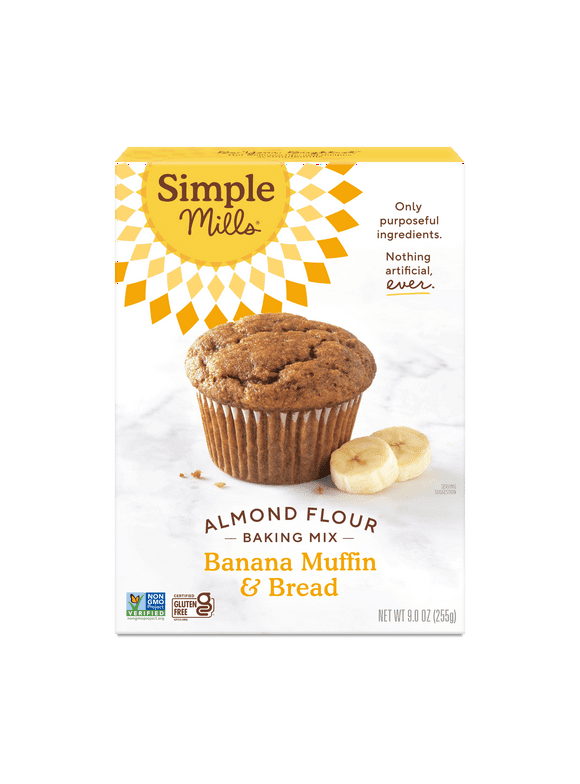 Simple Mills Almond Flour Banana Muffin and Bread Mix, Gluten-Free Baking Mix, 9 oz