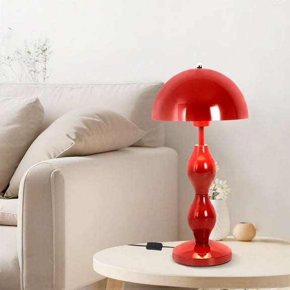 Elinkume Modern Mushroom Lamp, E26 Red, Living Room, Nightstand Lamp L 6.3 inches H19.69 inches