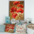 thumbnail image 3 of Designart 'Red Blossoming Poppies Over Wild Brown I' Traditional Framed Art Print, 3 of 4