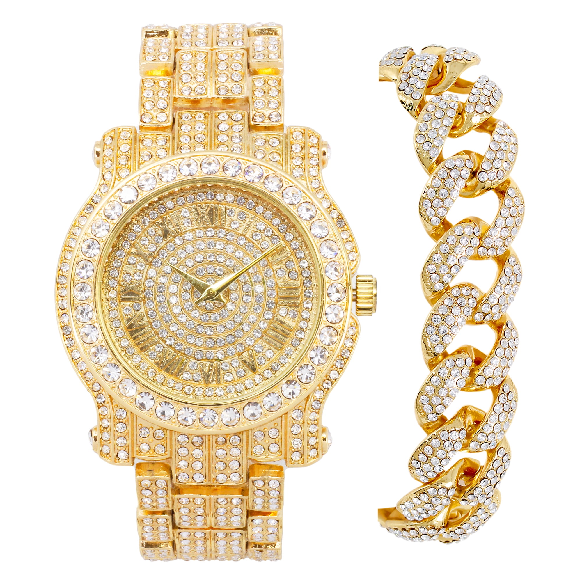 ? GOLD DIAMOND WATCH & BRACELET 70 Carat Diamond Yellow Gold Watch Band Bracelet  main image 3