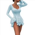 thumbnail image 2 of Vestido Gótico para Mujer, Acampanada, Cintura Corta, Larga, Corte A, Estilo Vintage Azul S, 2 of 7