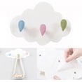 thumbnail image 1 of Coat Hooks For Kids Room Cloud Kids Coat Rack Hooks No Drilling Installation Wall Hook Kids Wall Mounted Coat Rack With 3 Hooks For Kitchen Bathroom B, 1 of 4