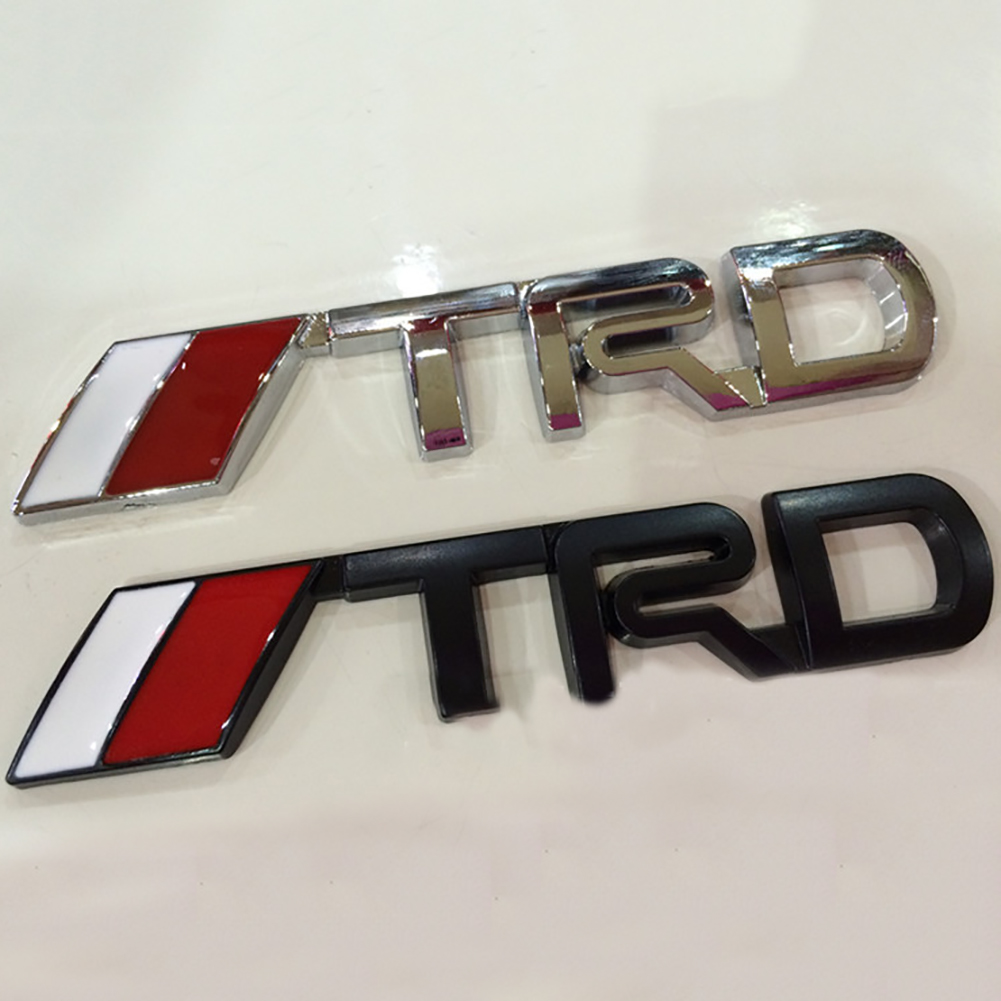 Autocollant Métallique 3D TRD - Noir 9,5x2 Cm - Pour Voiture, Moto, Vélo - Sticker Logo Personnalisé - 6
