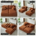 thumbnail image 5 of Aukfa Oversized Double Chaise Lounge Modular Boneless Couch for Living Room, 2 Cup Holders, 4 Pillows, Corduroy, Orange, 5 of 8
