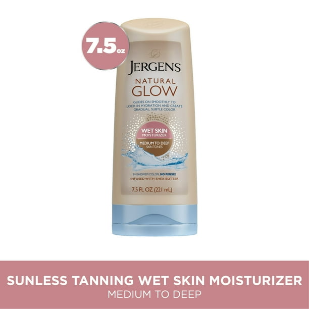 Jergens Natural Glow Sunless Tanning Inshower Body Lotion, Medium to