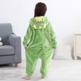 thumbnail image 7 of AWZXDE Kids Flannel Pajamas Animal Panda Dinosaur Hooded Button Up Cosplay Loungewear Jumpsuit Green - 5-6 Years, 7 of 7