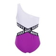 thumbnail image 2 of iiniim Little Girls One-Piece Hollow Out Swimwear Single Shoulder Strap Cutout Swimsuit Bathing Suit Tankini, 2 of 7