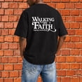 thumbnail image 4 of Mens Christian Graphic T Shirts - 'Walking By Faith Tripping Constantly' Vintage Acid Wash Tshirt Oversized Faith Quote Religious Casual Tops for Streetwear Summer Vacation, 4 of 7