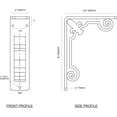 thumbnail image 2 of Ekena Millwork 2"W x 5 1/2"D x 8"H Fleur De Lis Wrought Iron Bracket, (Triple center brace), Antiqued Warm Silver, 2 of 8