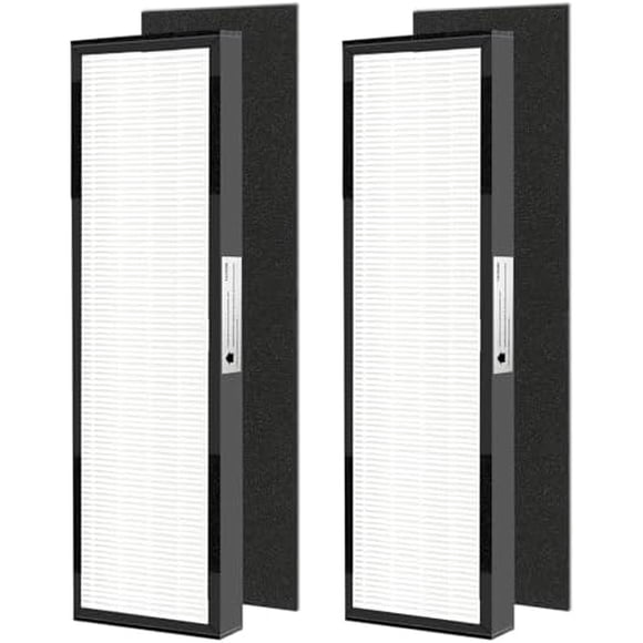 FLT5000 Replacement Filter C for Germ-Guardian Air Purifier AC5000 AC5000E AC5250PT AC5350B AC5350BCA AC5350W AC5300B,2 H13 True HEPA Filters+2 Activated Carbon Pre-Filters