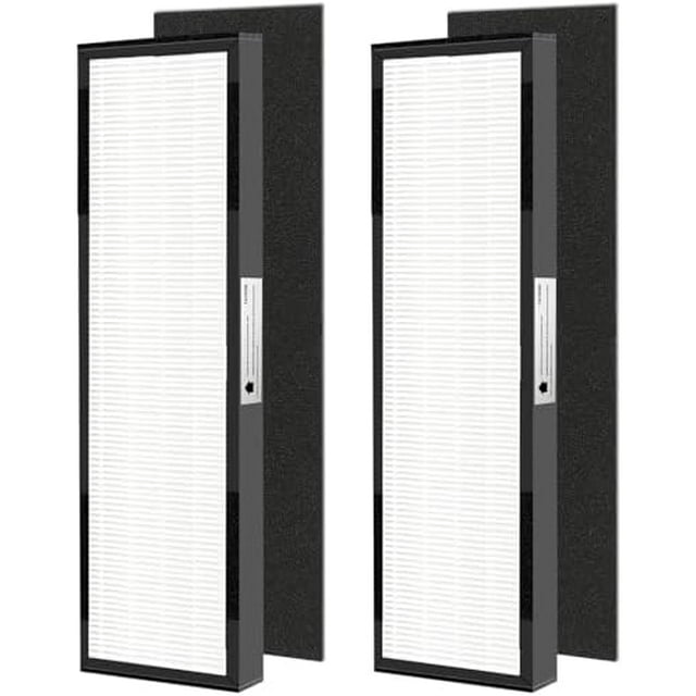 FLT5000 Replacement Filter C for Germ-Guardian Air Purifier AC5000 AC5000E AC5250PT AC5350B AC5350BCA AC5350W AC5300B,2 H13 True HEPA Filters+2 Activated Carbon Pre-Filters