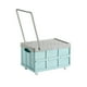 thumbnail image 2 of Contenedor de almacenamiento de plástico reforzado azul | Caja grande y plana organizadora de armarios 42x29x24cm | Caja de mudanza apilable de alta resistencia para ropa de cama, ropa, viajes, 2 of 6