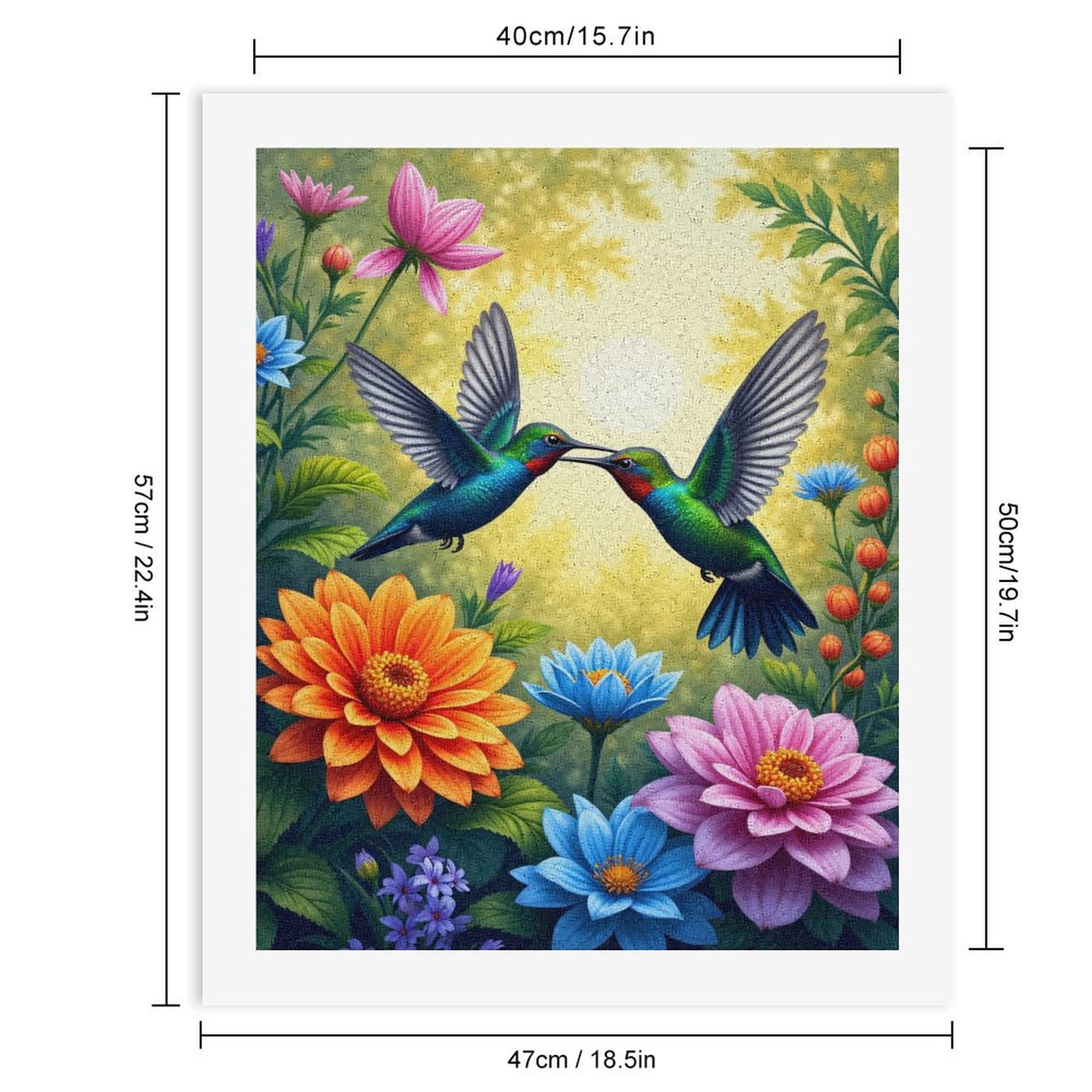 Paint by Numbers Kit for Adults, Hummingbirds Sunset Floral Paint by Numbers, Easy Paint by Numbers Kit for Adults Beginner, DIY Adult Paint by Number Kits on Canvas, Home Decor