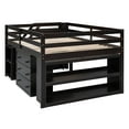 thumbnail image 4 of Loft Bed, Solid Wood Low Loft Bed with Retractable Writing Desk and 3 Drawers, Modern Storage Loft Bed with Storage Stairs and Shelves for Boys Girls Teens, Space Saving, 4 of 9