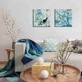 thumbnail image 2 of Vintage Starfish Bathroom Wall Art Teal Beach Room Decor Blue Sea Shell Ocean Painting Canvas Prints Marine Seashell Home Decoration Modern Pictures Artwork Framed Easy to Hang 12 x 12 Inch 2 Panels, 2 of 6