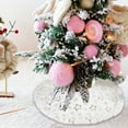 thumbnail image 5 of Mecorevxz Faux Fur Christmas Tree Skirt 15in,Xmas White Small Tabletop Christmas Tree Skirt(B), 5 of 7