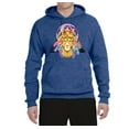 thumbnail image 2 of Lion Throne King Crown Animal Lover Unisex Graphic Hoodie Sweatshirt, Vintage Heather Blue, 2XL, 2 of 3